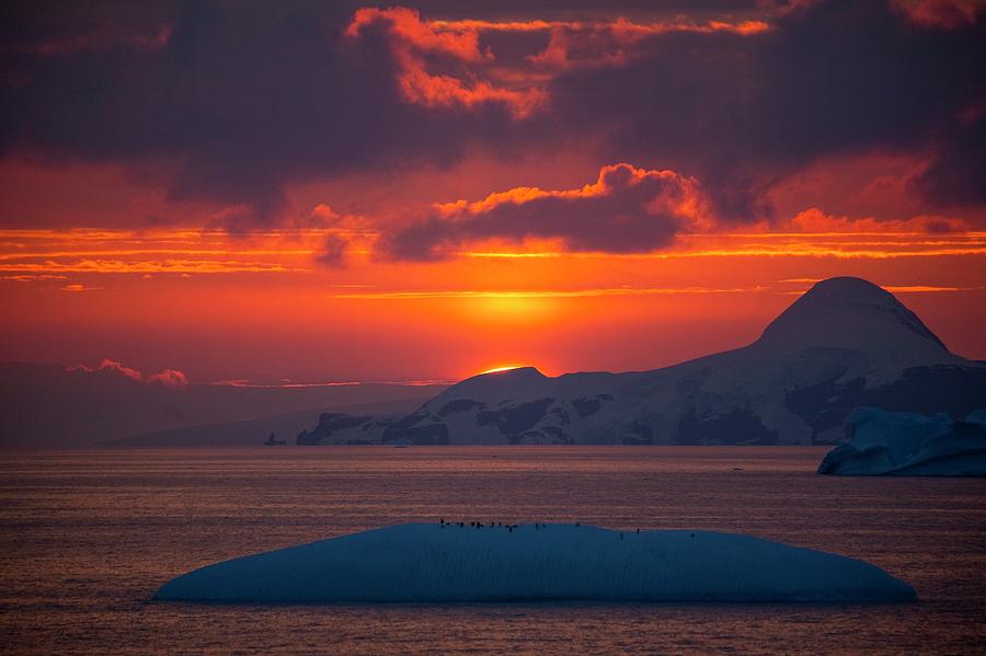 Sunset At 11pm In Antarctica Photograph by Peter Menzel