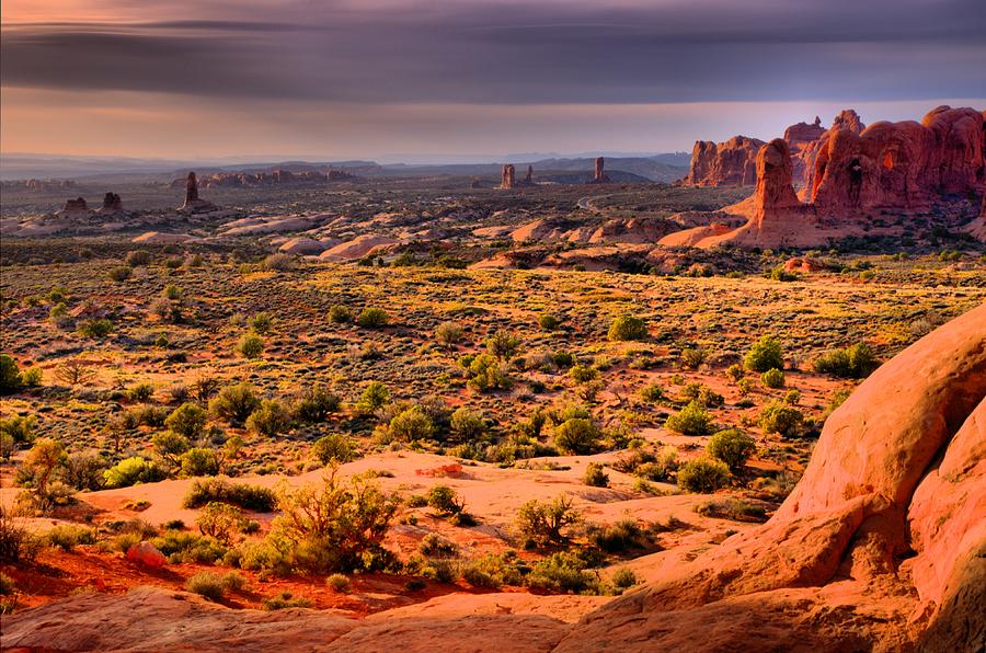 Arches National Park Photograph - Sunset at Arches by Silvio Ligutti