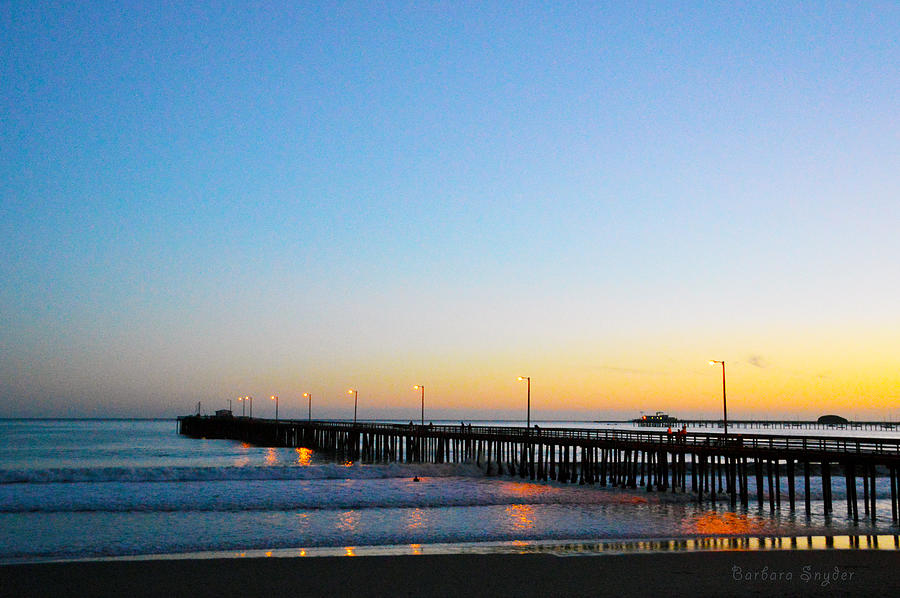 Sunset At Avila Beach Pier Digital Art by Barbara Snyder