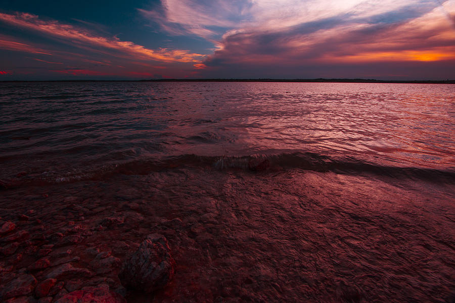 Sunset at Benbrook Lake Photograph by Jonathan Davison