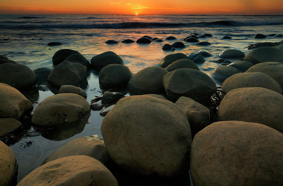 Sunset At Bowling Ball Beach Photograph by Don Smith