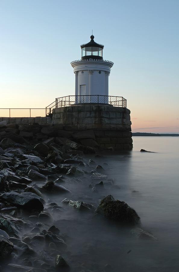 Lighthouse Photograph - Sunset at Bug Light  by Juergen Roth