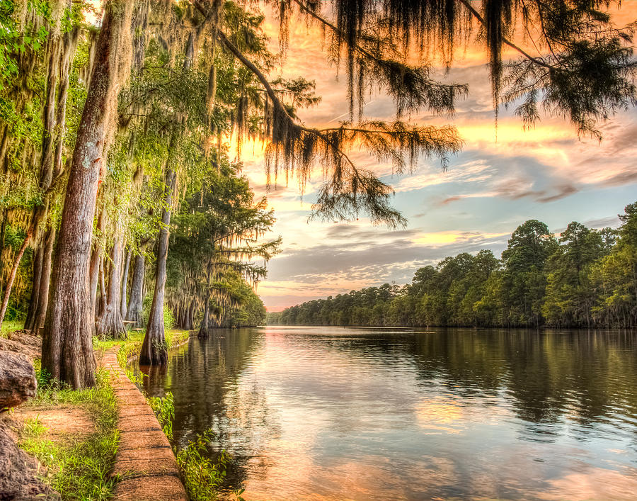 Sunset at Caddo state park HDR Photograph by Geoff Mckay | Fine Art America