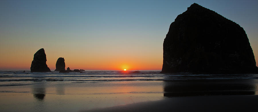 Sunset At Cannon Beach, Oregon Photograph by Ron Crabtree