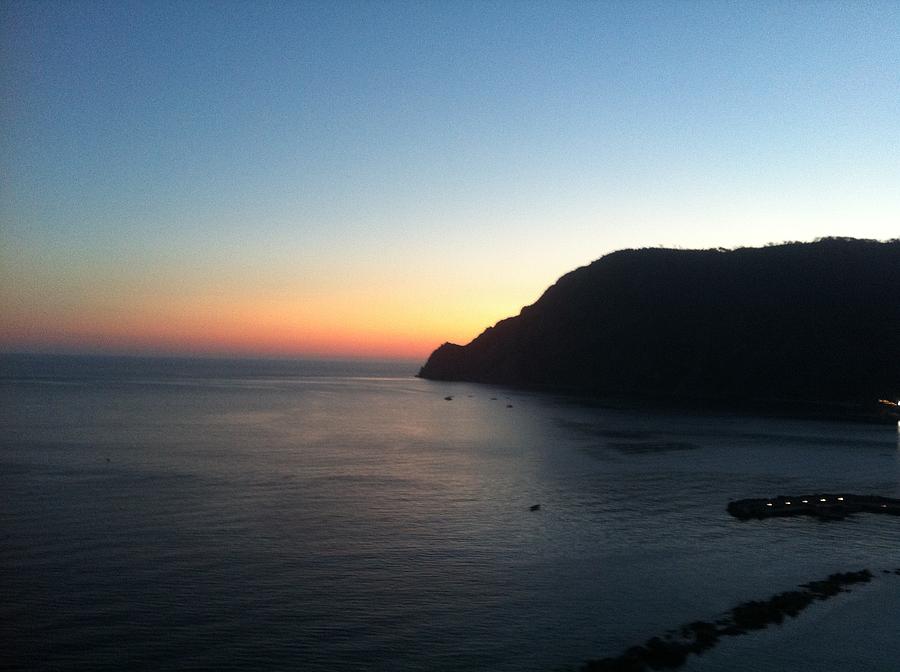 Sunset at Cinque Terre Photograph by Angela Bushman