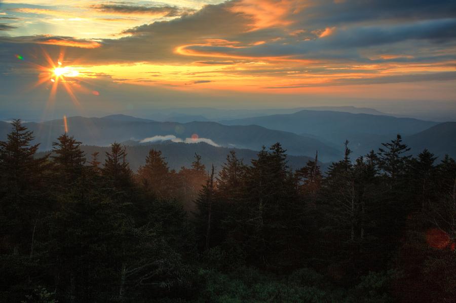 Sunset at Clingmans Dome Photograph by Coby Cooper