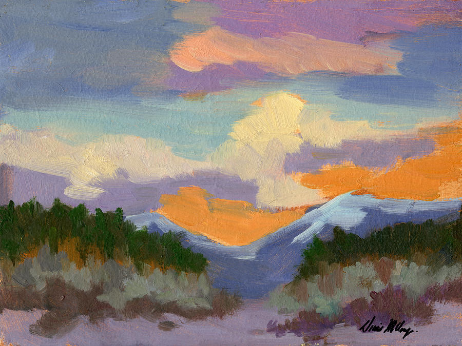 Sunset Painting - Sunset at Coachella Valley Study by Diane McClary