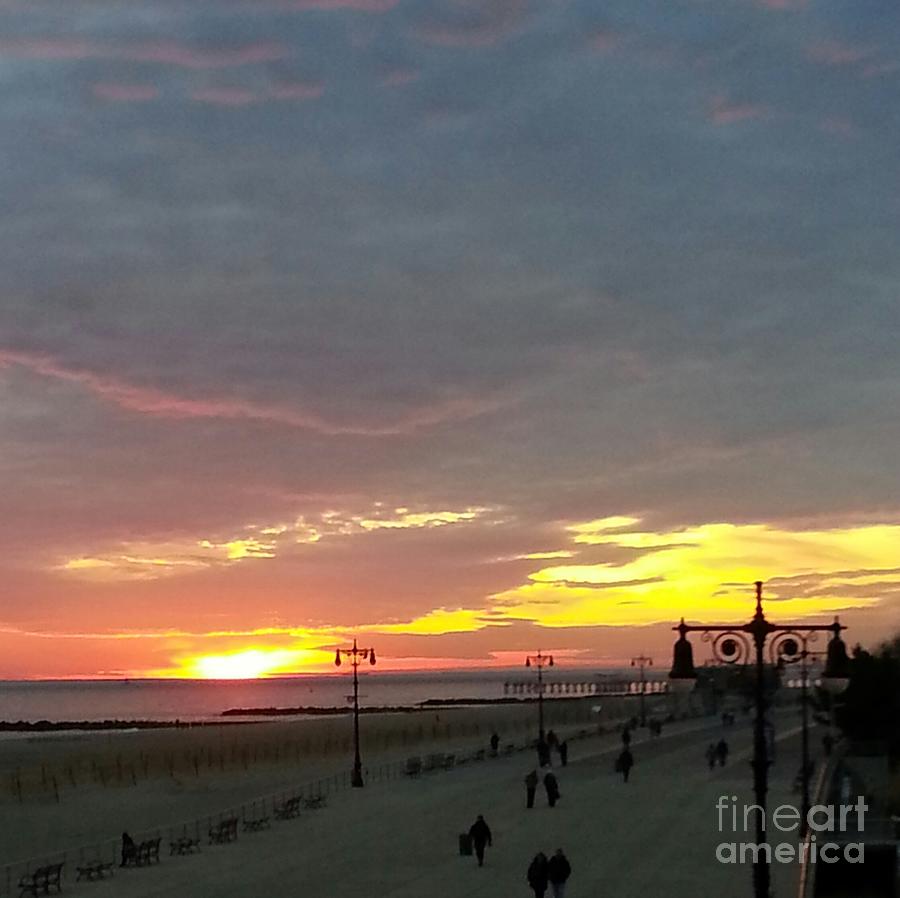 Sunset At Coney Island Photograph by John Telfer