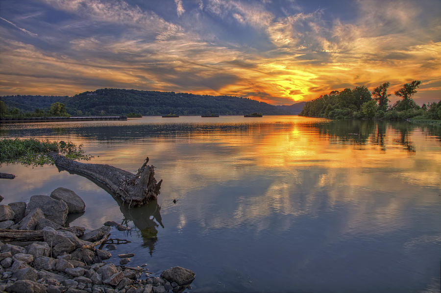 Sunset at Cooks Landing - Arkansas River Photograph by Jason Politte