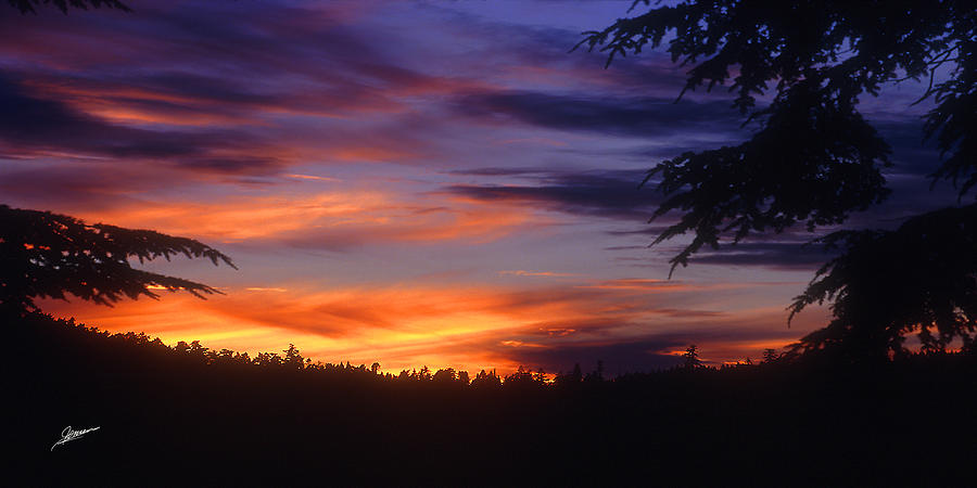 Sunset at Deception Pass Photograph by Phil Jensen