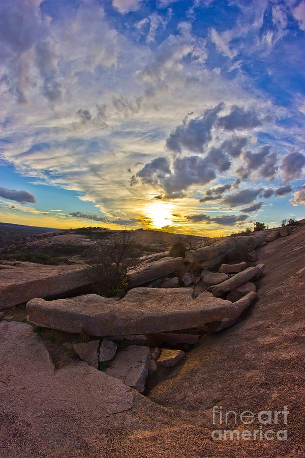 Sunset at Enchanted Rock State Natural Area Photograph by Michael Tidwell