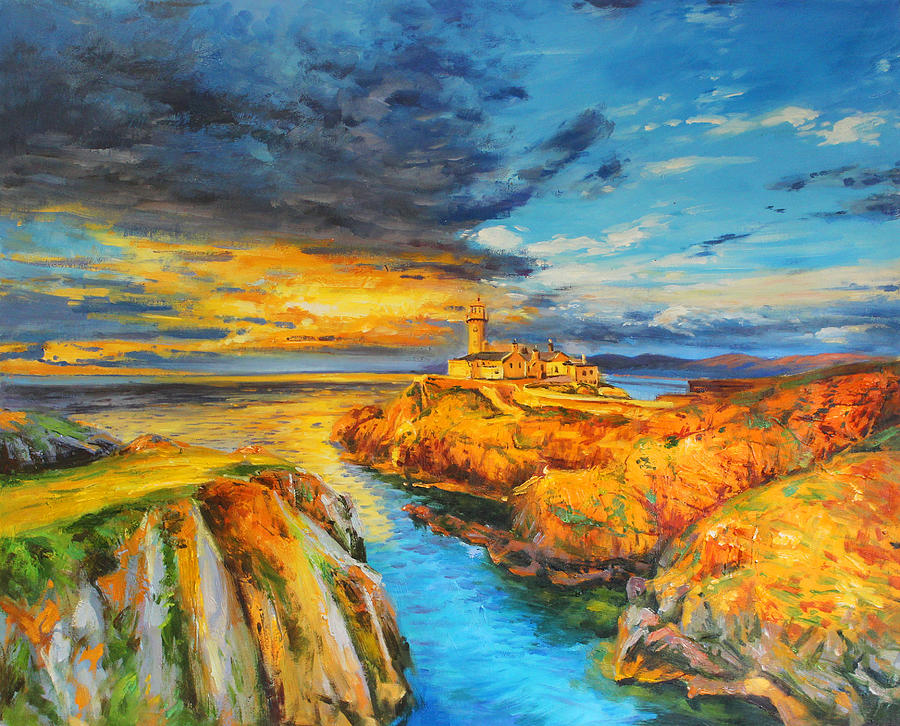 Sunset At Fanad Head Painting by Conor McGuire
