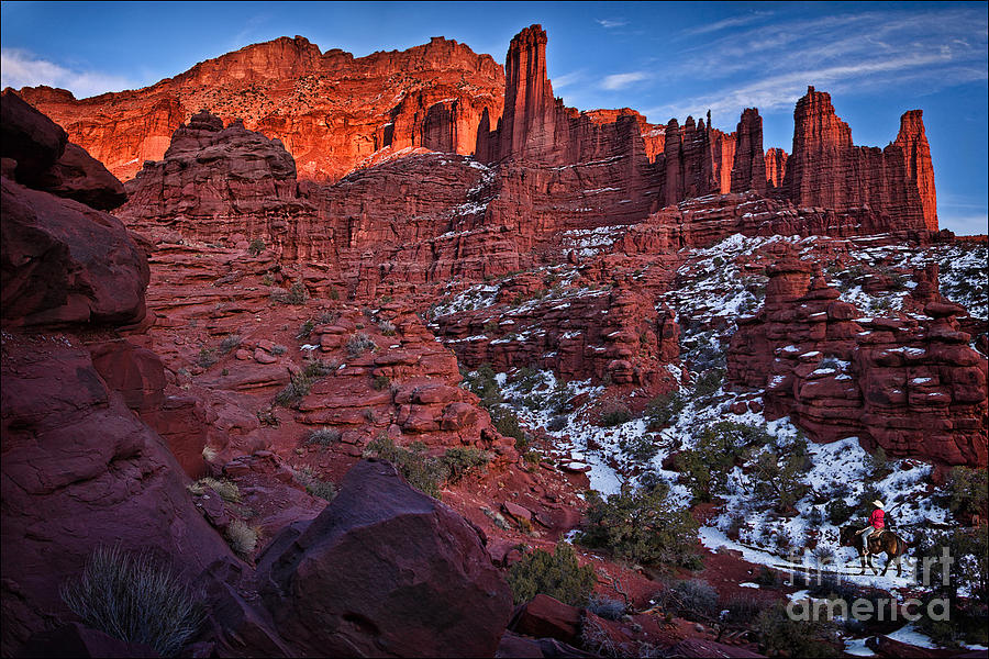 Sunset at Fisher Towers Photograph by Priscilla Burgers