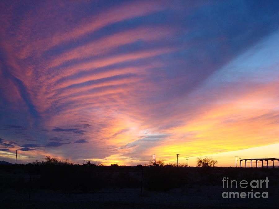 Sunset at Gila Bend Photograph by Susan Woodward