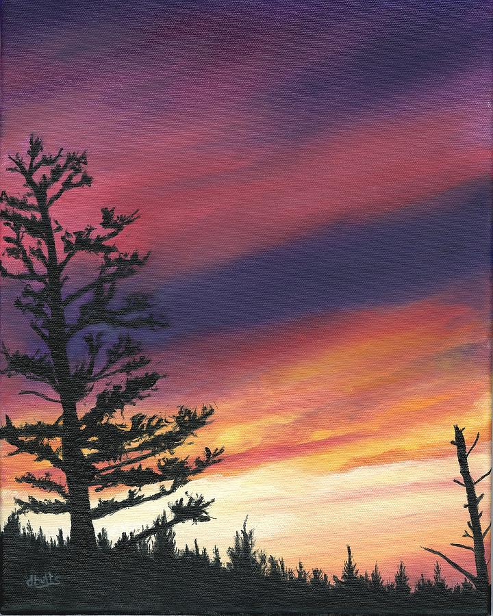 Sunset at Glacier National Park Painting by Deborah Butts