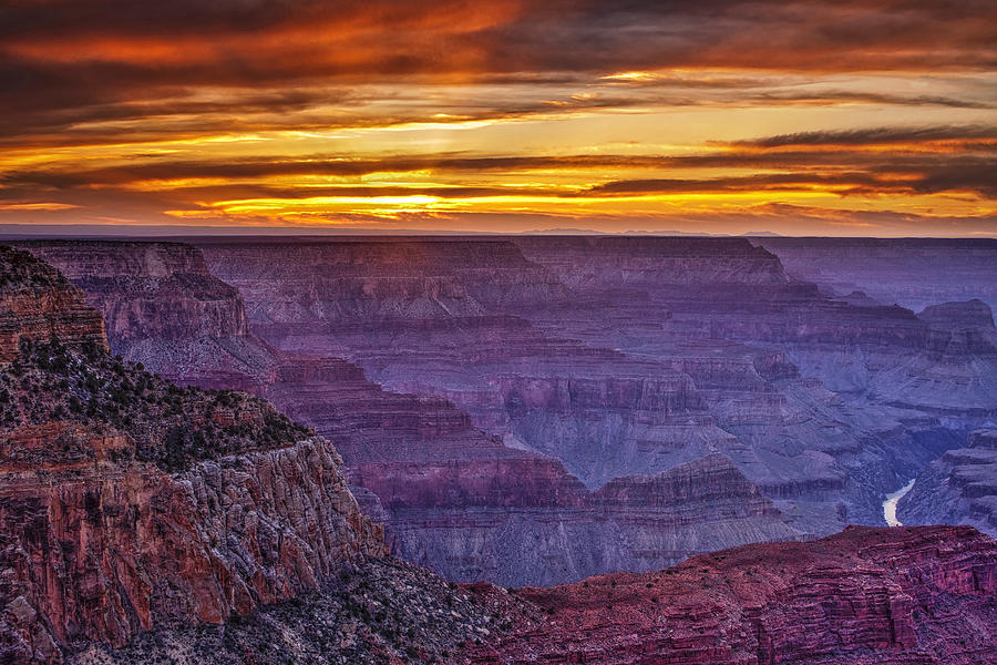 Grand Canyon National Park Photograph - Sunset at Grand Canyon by Andrew Soundarajan