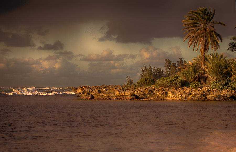 Sunset Photograph - Sunset at Haleiwa Beach Oahu Hawaii V3 by Douglas Barnard