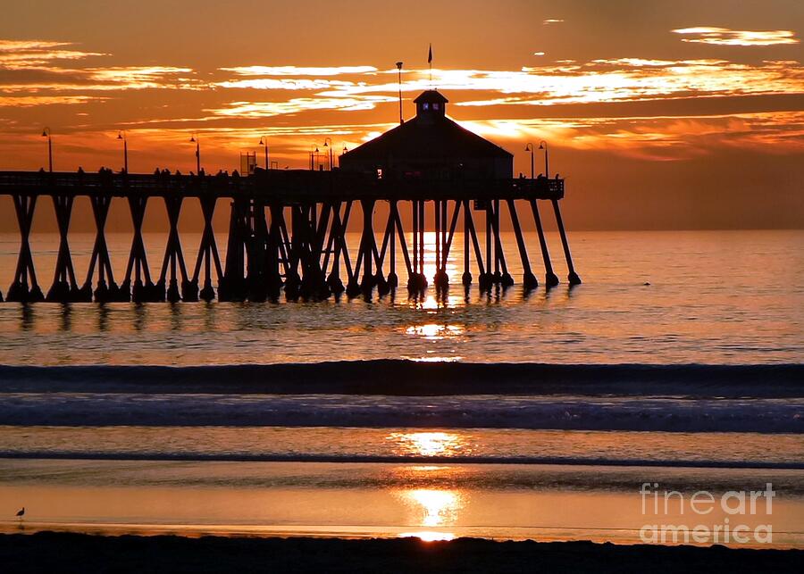 Sunset at IB Pier Photograph by Barbie Corbett-Newmin