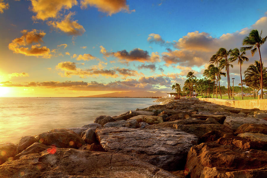 Sunset At Kakaako, Oahu Photograph by Anna Gorin