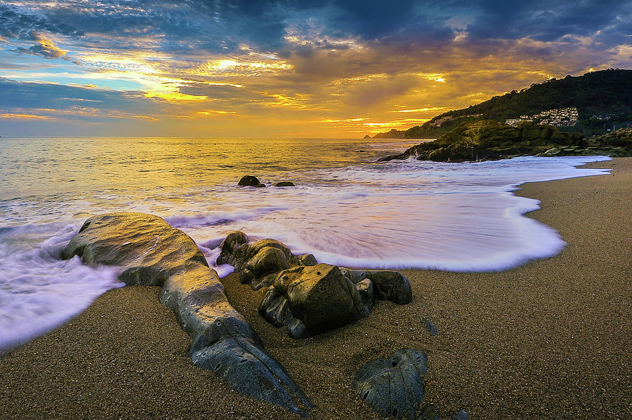 Sunset At Kalim Beach Photograph by Kwanchai k Photograph
