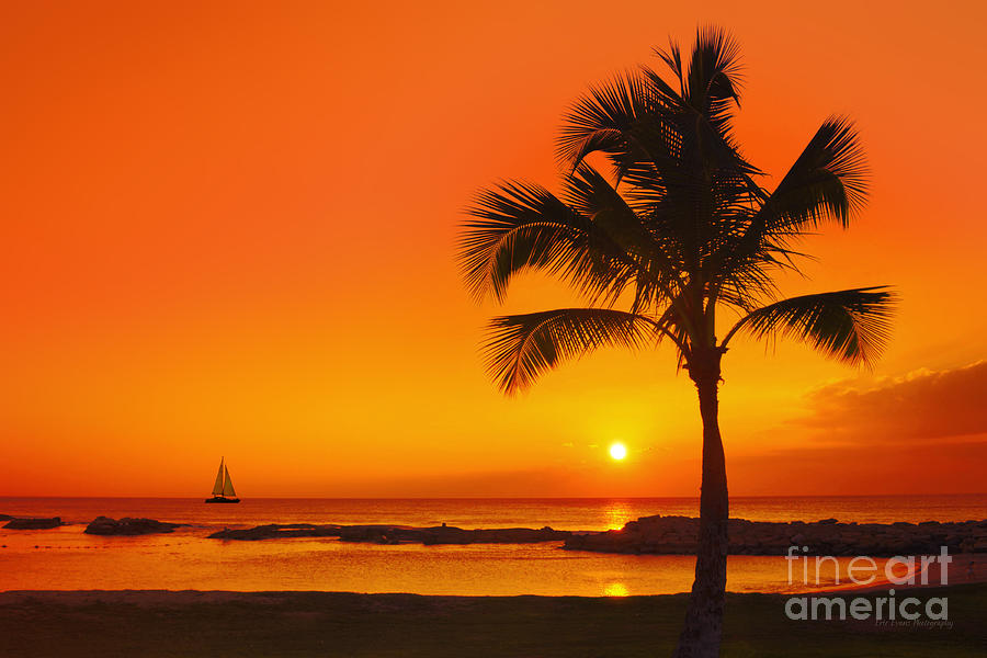 Ocean Sunset Photograph - Sunset at Ko Olina Resort Oahu by Aloha Art