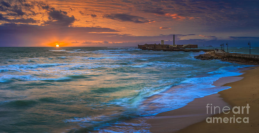 Sunset At La Caleta Beach Cadiz Spain Photograph by Pablo Avanzini