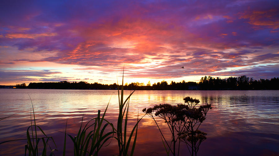Sunset at Lake Hood Photograph by Scott Slone