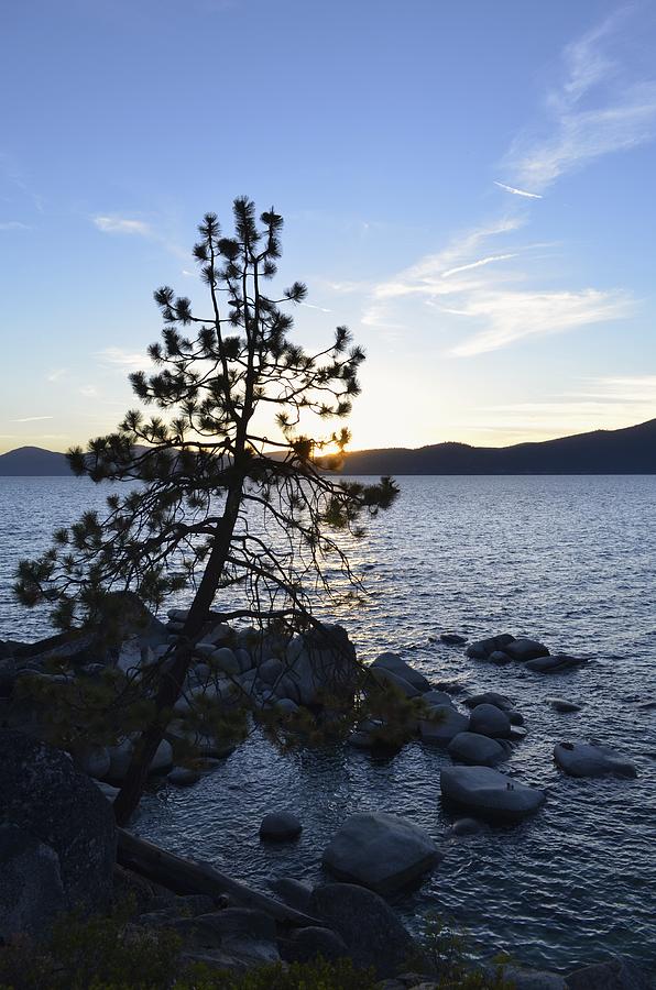 Sun Setting on Lake Tahoe Photograph by Alex King