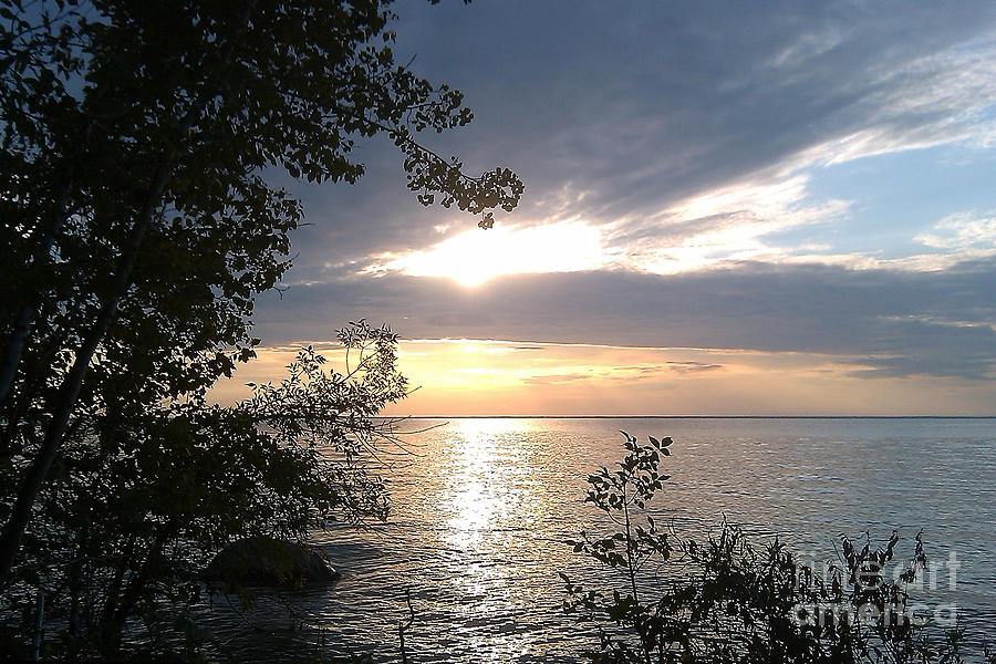 Sunset at Lake Winnipeg Photograph by Mary Mikawoz