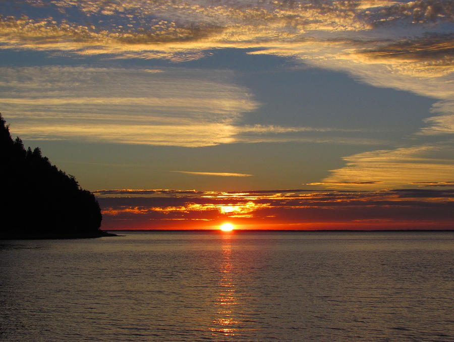 Sunset at Little Sister Bay Photograph by David T Wilkinson