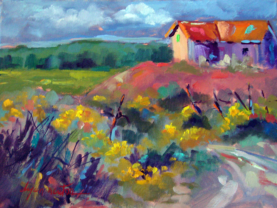 Barn Painting - Sunset at Los Ojos by Dyan Newton