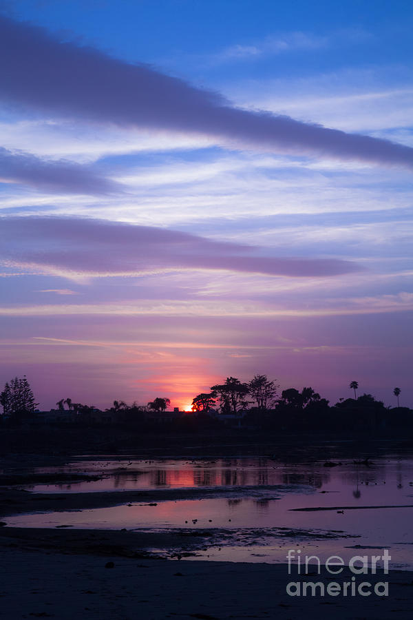 Sunset At Malibu Beach Lagoon Estuary Fine Art Photograph Print Photograph by Jerry Cowart