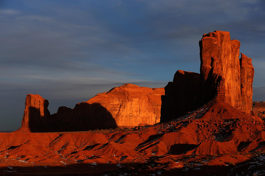 Sunset at Monument Valley Photograph by Kim French