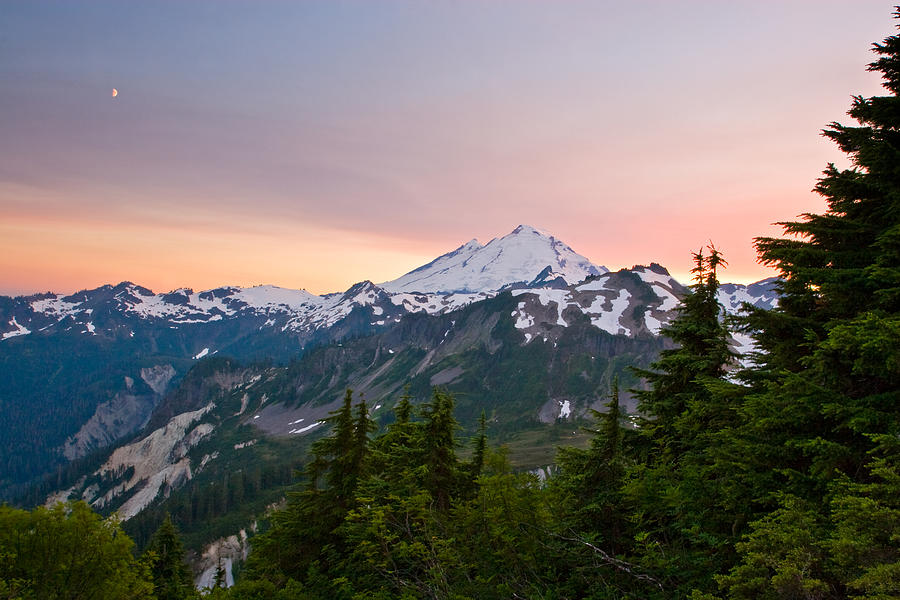 Sunset at Mount Baker Photograph by Michael Russell