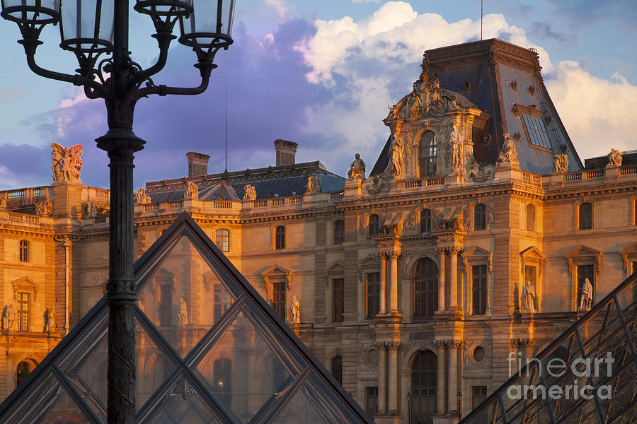Sunset At Musee Du Louvre Photograph
