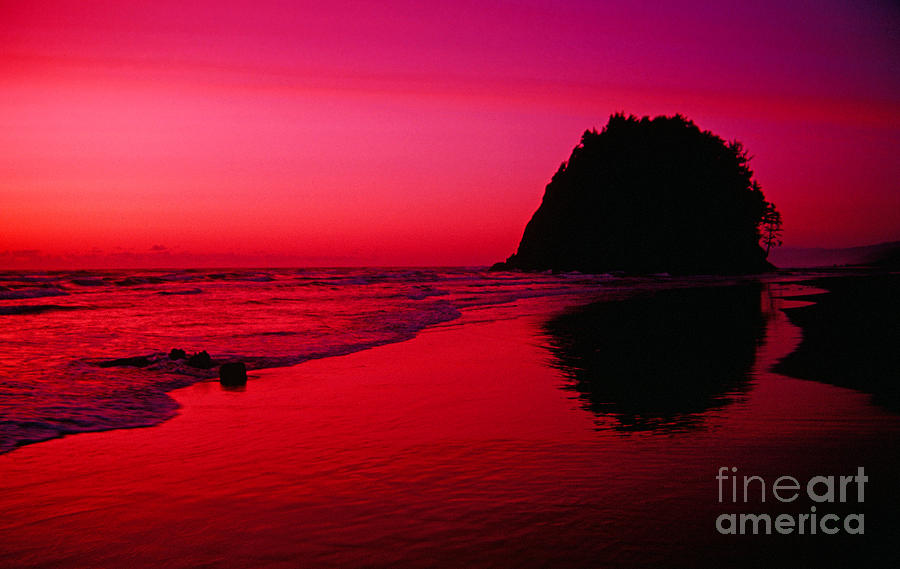 Sunset at Neskowin Beach- Proposal Rock Photograph by Rick Bures