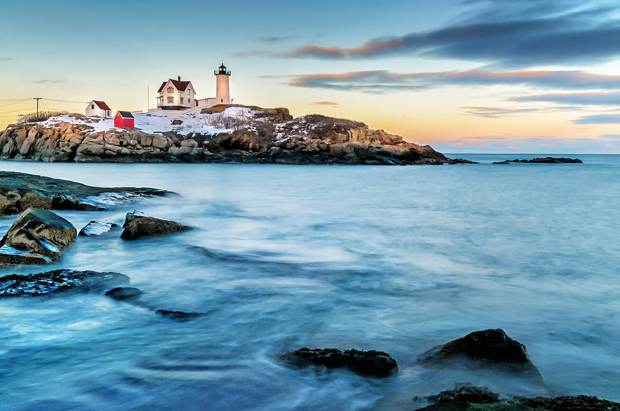 Sunset at Nubble Light-Cape Neddick Maine Photograph by TS Photo | Fine ...