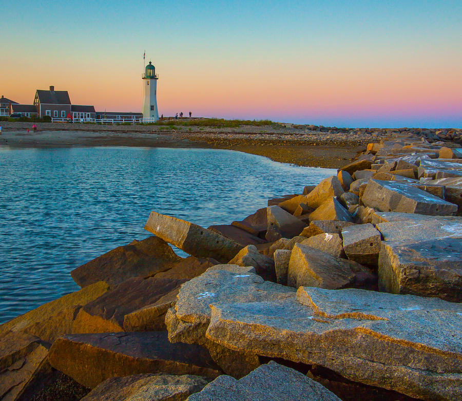 Lighthouse Photograph - Sunset at Old Scituate Lighthouse by Brian MacLean