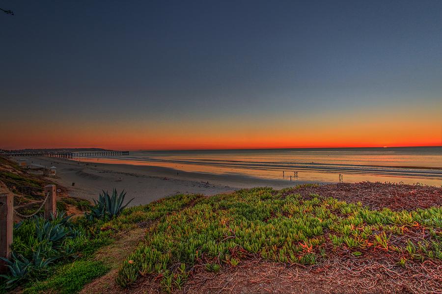 Sunset Photograph - Sunset at Pacific Beach by Walt Miller