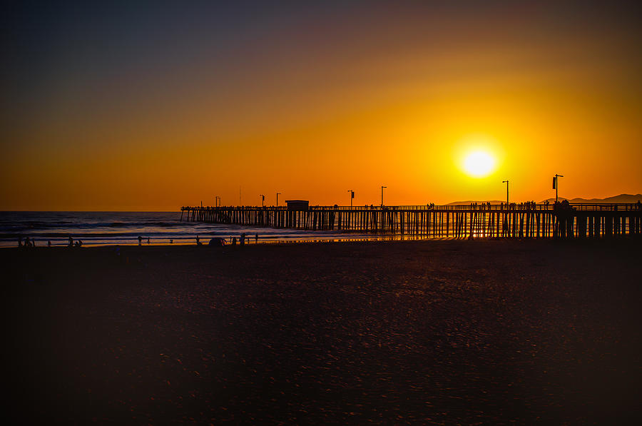 Sunset Photograph - Sunset at Pismo by Thomas Hall