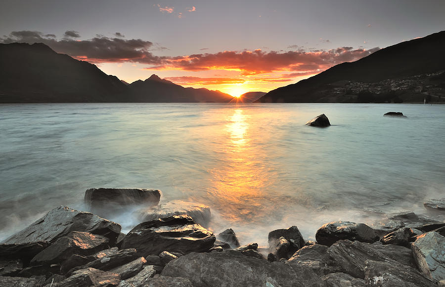 Sunset At Queenstown New Zealand Photograph By Nadly Nudri Pixels