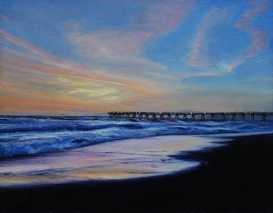 Sunset Painting - Sunset at Redondo Beach by Sue Birkenshaw