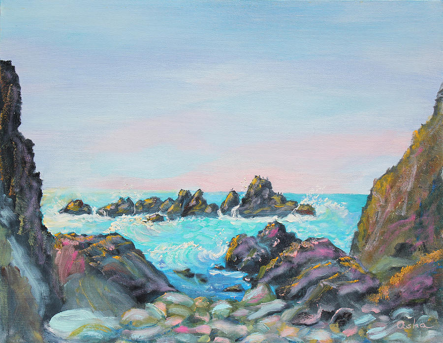 Sunset at Reef Cove Painting by Asha Carolyn Young