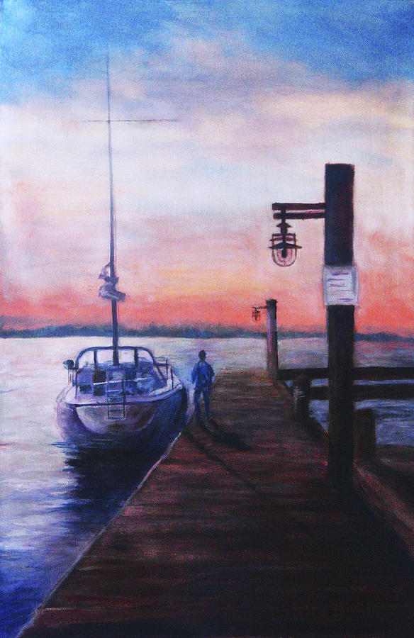 Sunset at Rocky Point Painting by Sher Nasser