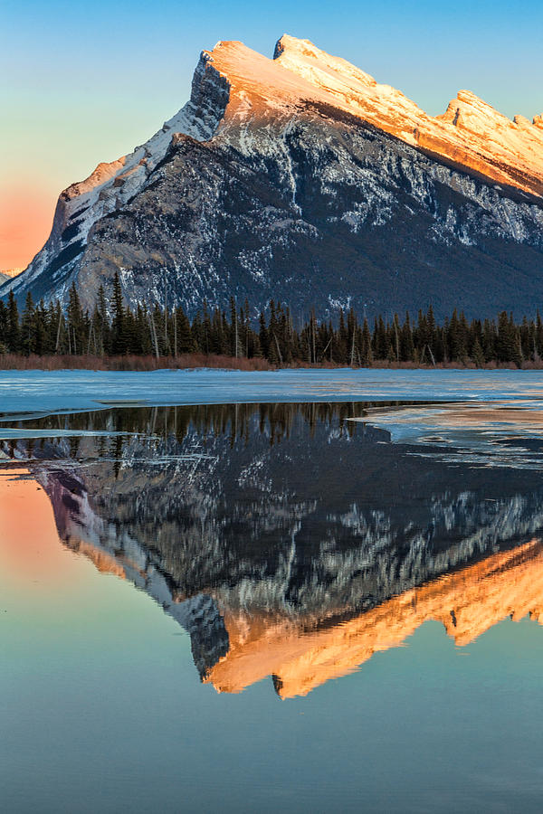 Sunset At Rundle Mountain Photograph by Levin Rodriguez