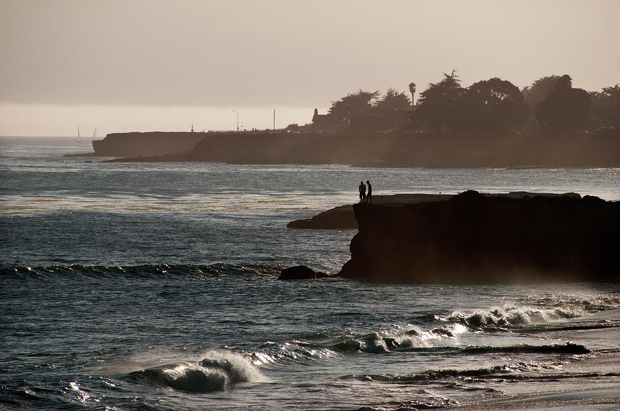 Sunset Photograph - Sunset At Santa Cruz Beach by Mitch Diamond