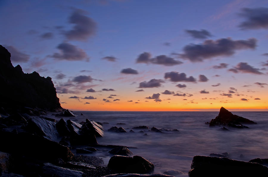 Sunset at Scrade in N Cornwall Photograph by Pete Hemington