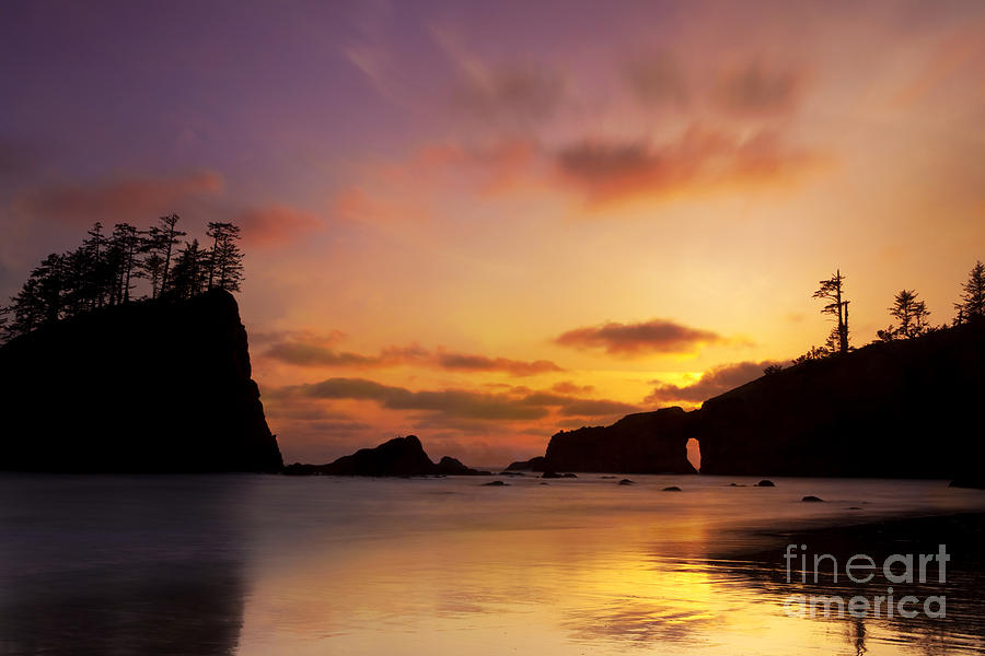 Olympic National Park Photograph - Sunset at Second Beach by Keith Kapple