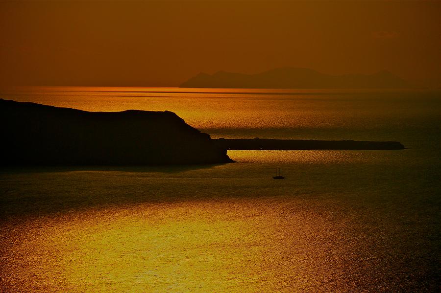 Sunset At The Caldera Photograph by John Babis