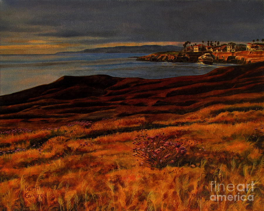 Sunset at the Cliffs Painting by Keith Gantos